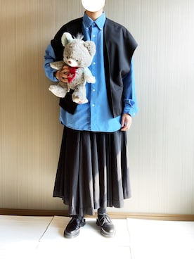 「Lui's（ルイス）のアイテム（ノーカラージャケット）」を使った、ミニマルまぁさん（メンズ・163cm）の夏コーディネート