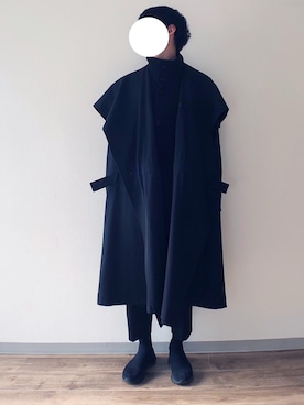 「ロングカーディガン」｜「アイテム（その他アウター）」を使った、ミニマルまぁさん（メンズ・163cm）の冬コーディネート
