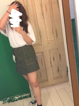 「PULL&BEAR（プルアンドベア）のアイテム（スカート）」を使った、Kanoさん（レディース・158cm）の夏コーディネート