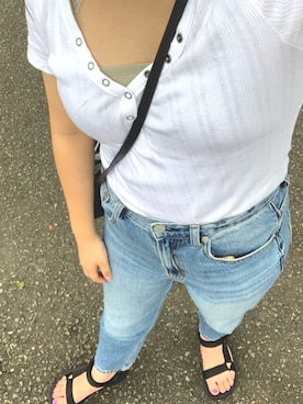 「Teva（テバ）のTeva / プラットフォーム ユニバーサル（サンダル）」を使った、Kanoさん（レディース・158cm）の夏コーディネート