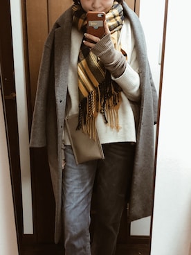 「ブーツコーデ」｜「アイテム（チェスターコート）」を使った、luuuce0627さん（レディース・164cm）の冬コーディネート