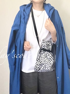 「サテンパンツ」｜「アイテム（ステンカラーコート）」を使った、luuuce0627さん（レディース・164cm）の春コーディネート