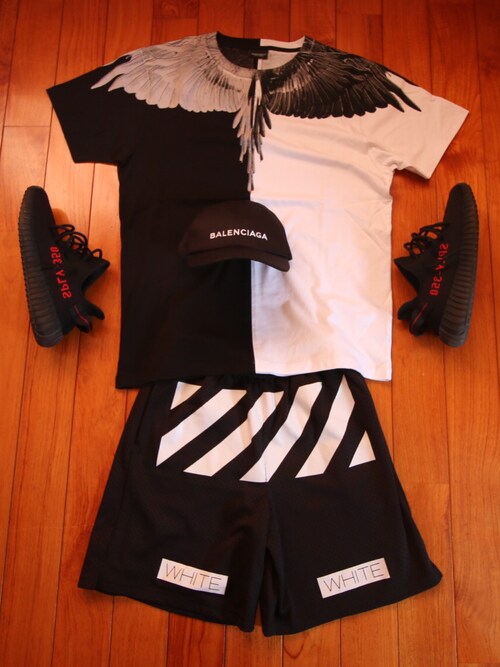 off white（オフホワイト）の「OFF WHITE メッシュショート