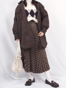 「kutir（クティール）のアイテム（その他アウター）」を使った、kutir_officialさん（レディース・160cm）の冬コーディネート