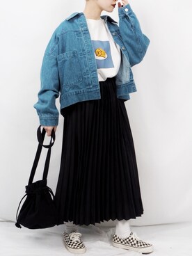 「kutir（クティール）のアイテム（デニムジャケット）」を使った、kutir_officialさん（レディース・159cm）の春コーディネート