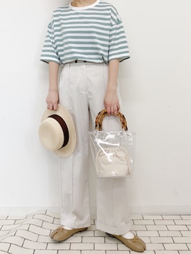 半袖ボーダーtシャツを使ったレディース人気ファッションコーディネート Wear