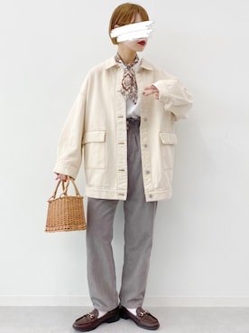 「kutir（クティール）のアイテム（デニムジャケット）」を使った、kutir_officialさん（レディース・159cm）の秋コーディネート