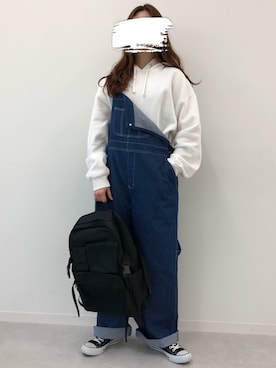 「kutir（クティール）のアイテム（オールインワン・サロペット）」を使った、kutir_officialさん（レディース・160cm）の秋コーディネート