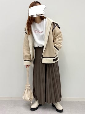 「kutir」｜「アイテム（ブルゾン）」を使った、kutir_officialさん（レディース・160cm）の秋コーディネート