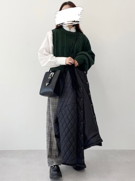 「kutir」｜「アイテム（ブルゾン）」を使った、kutir_officialさん（レディース・160cm）の冬コーディネート