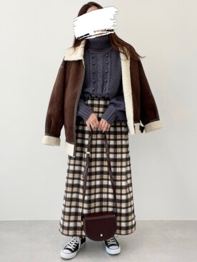 「kutir」｜「アイテム（ブルゾン）」を使った、kutir_officialさん（レディース・160cm）の冬コーディネート