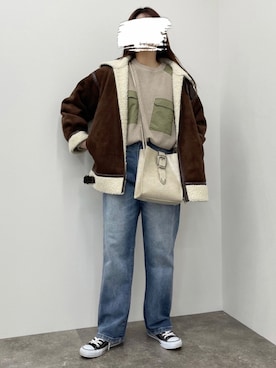 「kutir」｜「アイテム（ブルゾン）」を使った、kutir_officialさん（レディース・160cm）の冬コーディネート