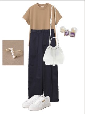 「cui-cui（キュイキュイ）のアイテム（ピアス（両耳用））」を使った、mamamaiさん（レディース・159cm）の夏コーディネート