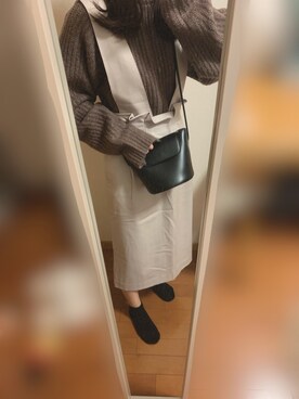 「B:MING by BEAMS（ビーミングバイビームス）のアイテム（スカート、ベージュ系）」を使った、tsumugi さん（レディース・154cm）の冬コーディネート