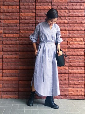 「アイテム（シャツワンピース）」を使った、AYANOさん（レディース・152cm・20代）の秋コーディネート