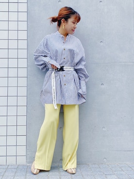 「CURRENTAGE（カレンテージ）のアイテム（トップス）」を使った、AYANOさん（レディース・152cm）の春コーディネート