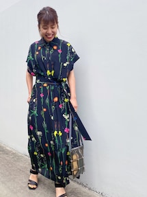AKIRA NAKA アキラナカ レイヤードドッキングワンピース 花柄