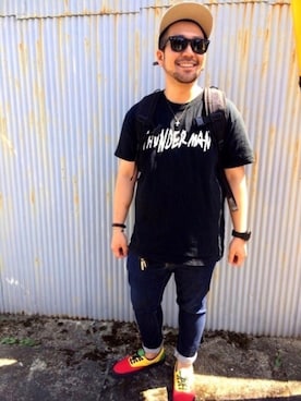 「ANCHOR（アンカー）のアイテム（キャップ）」を使った、TANKさん（メンズ・162cm）の夏コーディネート