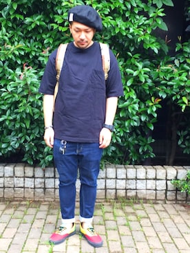 「HUF（ハフ）のアイテム（アナログ腕時計）」を使った、TANKさん（メンズ・162cm）の夏コーディネート