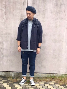 「HUF（ハフ）のアイテム（アナログ腕時計）」を使った、TANKさん（メンズ・162cm）の秋コーディネート