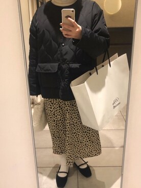 「Miro amuretteのアイテム（ブルゾン、ブラック系）」を使った、Chicaさん（レディース・162cm）の冬コーディネート