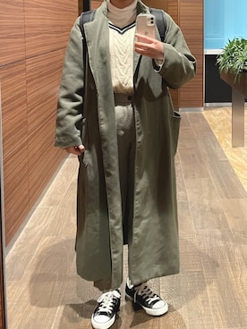 「kutir（クティール）のアイテム（チェスターコート）」を使った、Chicaさん（レディース・162cm）の冬コーディネート