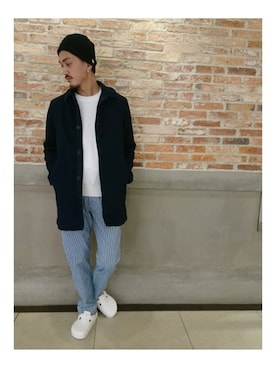 「SAVE KHAKI UNITED（セーブカーキユナイテッド）のアイテム」を使った、永津雄人さん（メンズ・180cm）の冬コーディネート