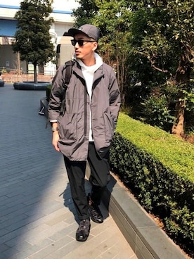 「bach（バッハ）のアイテム」を使った、永津雄人さん（メンズ・180cm）の春コーディネート