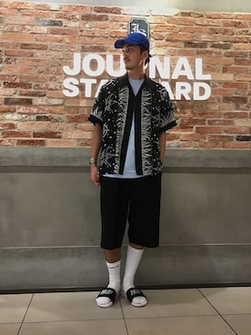 「HUF（ハフ）のアイテム（シューズ）」を使った、永津雄人さん（メンズ・180cm）の春コーディネート