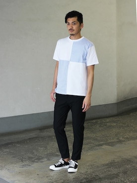 「Journal Standard TRISECT（トライセクト）のアイテム（トップス）」を使った、永津雄人さん（メンズ・180cm）の春コーディネート