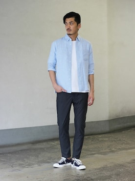 永津雄人さん（メンズ・180cm）の夏コーディネート