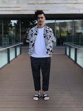 「HUF（ハフ）のアイテム（シューズ）」を使った、永津雄人さん（メンズ・180cm）の夏コーディネート