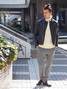 「Andersen-Andersen（アンデルセンアンデルセン）のアイテム」を使った、永津雄人さん（メンズ・180cm）の冬コーディネート