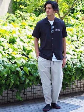 「THUMPERS BROOKLYN NYC USA（サンパース）のアイテム」を使った、永津雄人さん（メンズ・180cm）の夏コーディネート
