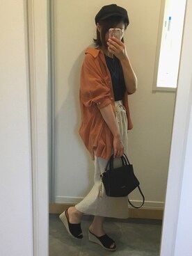 「SLY（スライ）のアイテム（キャスケット）」を使った、みゆきちさん（レディース・161cm）の夏コーディネート