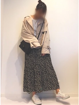 「アイテム（トレンチコート）」を使った、みゆきちさん（レディース・161cm）の冬コーディネート