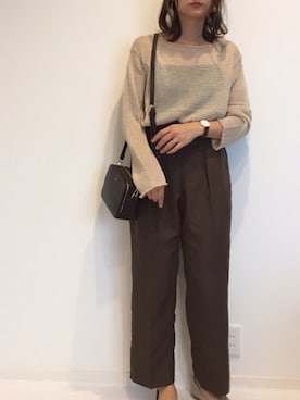 「アイテム（腕時計、ブラウン系）」を使った、みゆきちさん（レディース・161cm）の夏コーディネート