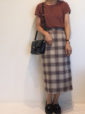 「アイテム（腕時計、ブラウン系）」を使った、みゆきちさん（レディース・161cm）の夏コーディネート