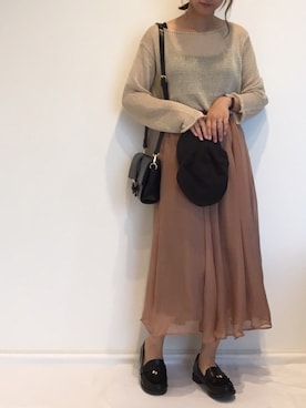 「chocomee（チョコミー）のアイテム（スカート）」を使った、みゆきちさん（レディース・161cm）の秋コーディネート