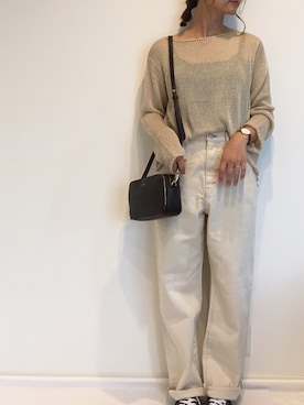 「アイテム（腕時計、ブラウン系）」を使った、みゆきちさん（レディース・161cm）の秋コーディネート