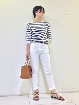 「human woman（ヒューマンウーマン）のアイテム（デニムパンツ）」を使った、honokaさん（レディース・162cm）の夏コーディネート