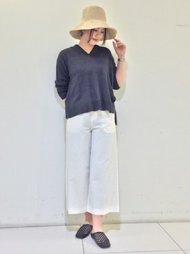 「フレンチカジュアル」｜「アイテム（帽子）」を使った、honokaさん（レディース・162cm）の春コーディネート