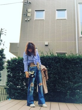 「甘辛mix」｜「アイテム（トレンチコート）」を使った、fumiさん（レディース・161cm）の冬コーディネート