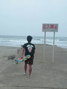 「サーフスケート」｜波健さん（メンズ・169cm）の夏コーディネート