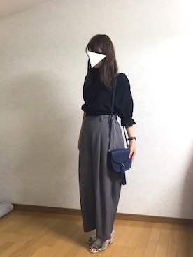 「スカラップ」｜「アイテム（アナログ腕時計）」を使った、Sakuraさん（レディース・158cm）の秋コーディネート