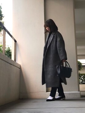 「URBAN RESEARCH（アーバンリサーチ）のアイテム（チェスターコート）」を使った、Sakuraさん（レディース・158cm）の冬コーディネート