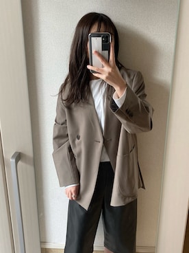 「ノーカラージャケット」｜Sakuraさん（レディース・158cm）の春コーディネート