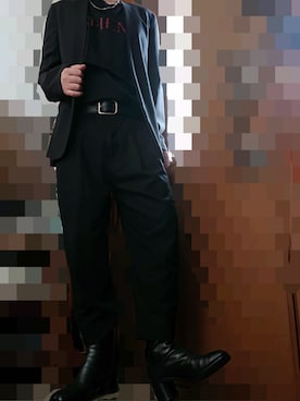 「マルジェラ」｜「アイテム（ノーカラージャケット）」を使った、ryo0260さん（メンズ・167cm）の春コーディネート