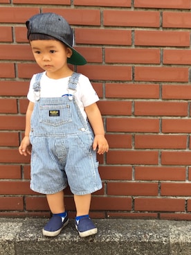 「息子コーデ」｜「アイテム（カバーオール）」を使った、ドラゴンさん（メンズ・180cm）の夏コーディネート