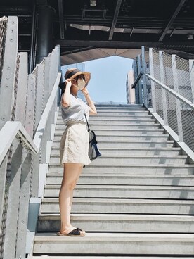 「Crisp（クリスプ）のアイテム（帽子）」を使った、ヒさん（レディース・155cm）の夏コーディネート